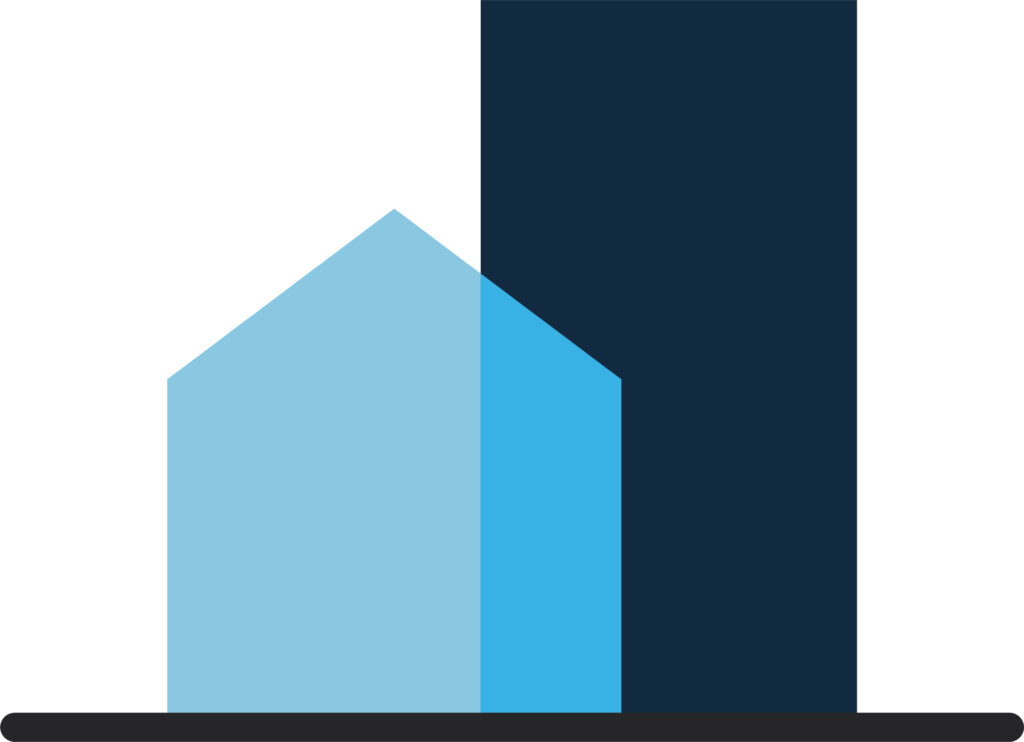 Sales & Exit Strategy Support-FL House and building icon for sales and exit strategy support